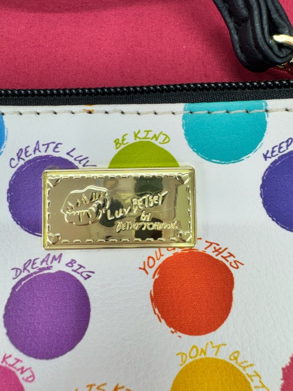 Playful Multicolor Polka Dot Crossbody Bag with Black Strap - Picture 7 of 9